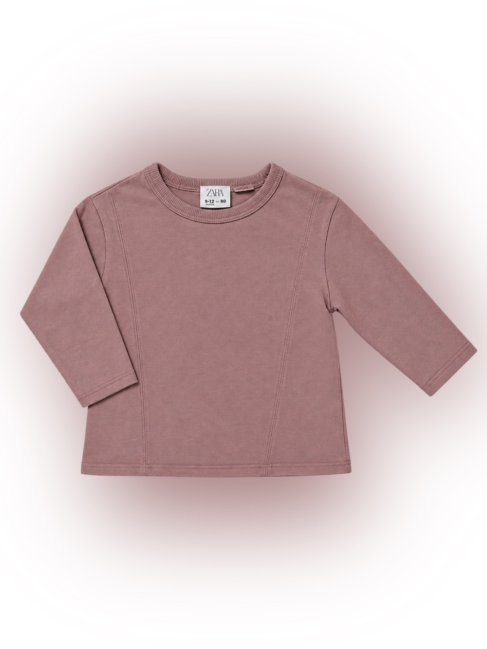 Zara Baby 9-12M Dusty Rose Mauve Long Sleeve Top